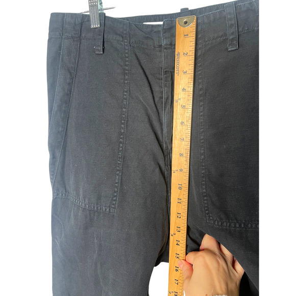 Nili Lotan 6 Linen Luna Pant $430 Drop Crotch Slouchy Cotton Crop Washed Black - Picture 7 of 8